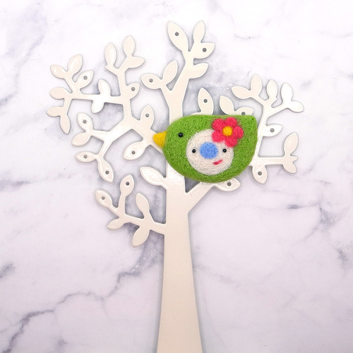 羊毛フェルト♡ハート♡ ベビーヘアクリップ　ヘアゴム 羊毛フェルト♡ハート♡ ベビーヘアクリップ ヘアゴム