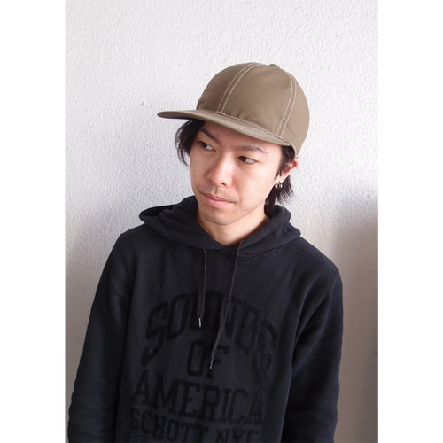 フィットキャップ・ステッチ/フリーサイズ カーキ 帽子初心者