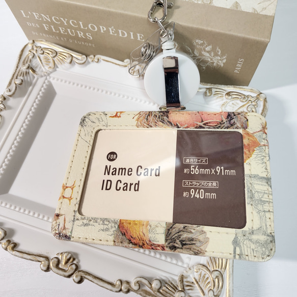 リール付き パスケース 定期入れ　カードケース　ネームホルダー 社員証 会員証 IDホルダー IDカードホルダー 2枚目の画像