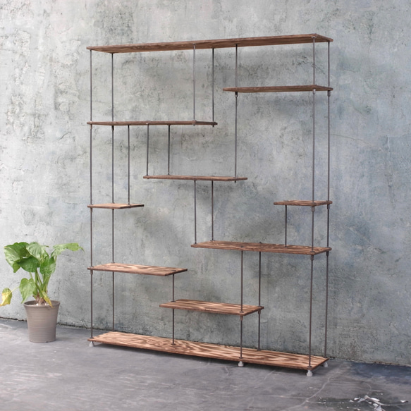 wood iron shelf 1500*1200*225〈ブラウン〉