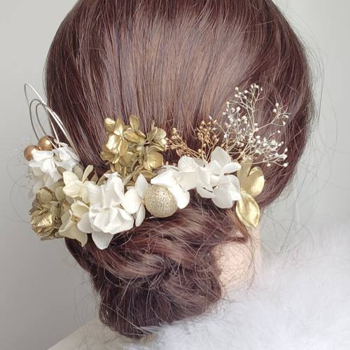 煌花＿＿水引と鞠玉の髪飾り 卒業式 成人式 結婚式 髪飾り 白無垢 色打