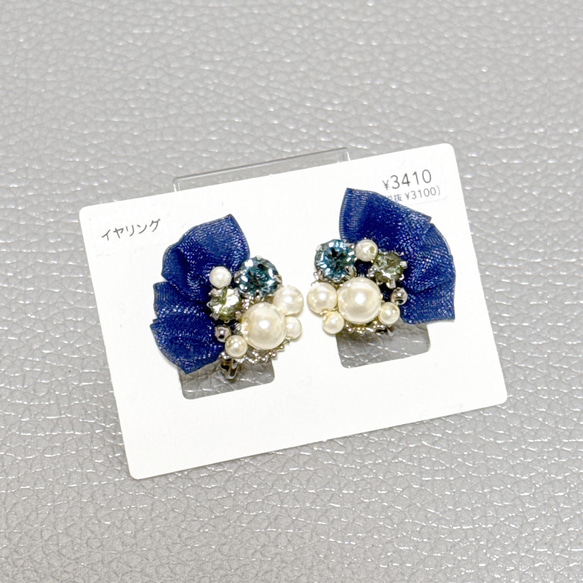 【台紙用シールA】 ピアス イヤリング 樹脂イヤリング　樹脂ピアス ノンホール　蝶バネ式　（透明×黒字）200枚 3枚目の画像