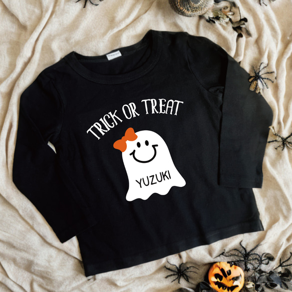 ハロウィンBOY&GIRLお名前入りおばけTシャツ★半袖★長袖★ロンパース 4枚目の画像