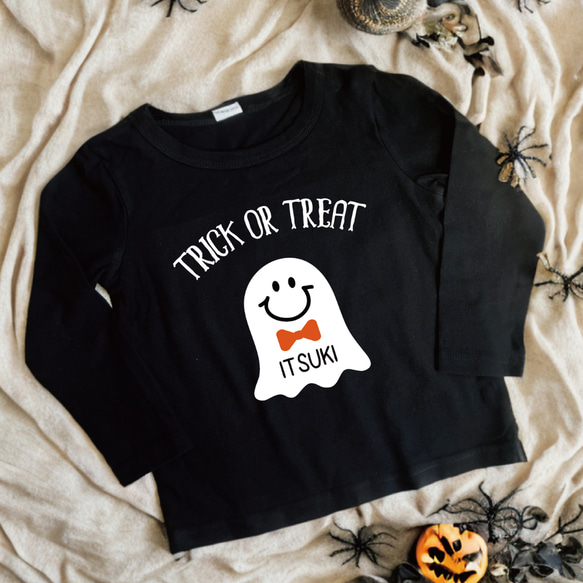 ハロウィンBOY&GIRLお名前入りおばけTシャツ★半袖★長袖★ロンパース 3枚目の画像