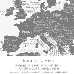 English & Japanese World map Poster A2 gray MINIMAL MAP 第8張的照片