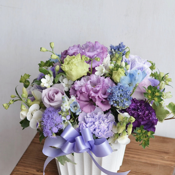 生花】フラワーアレンジメント パープルとブルーミックス ドライ