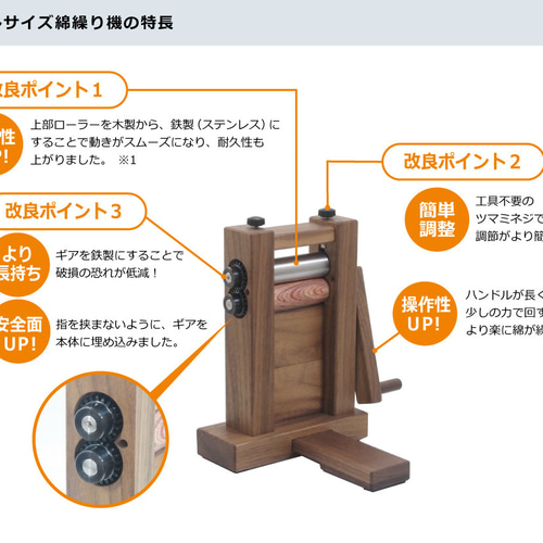 ミドルサイズ綿繰り機 その他インテリア雑貨 bolly木工房 通販 6110288