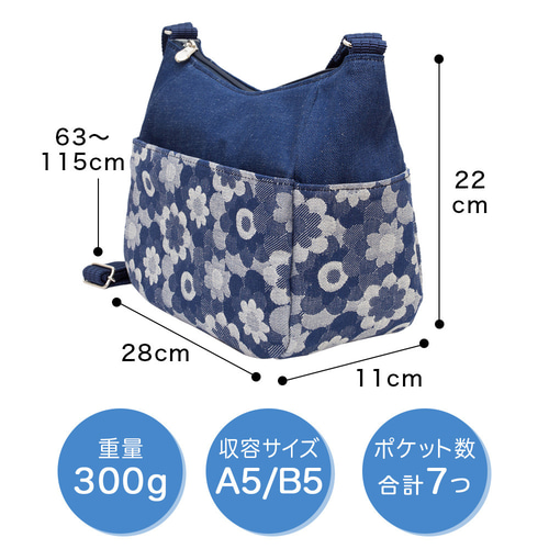 マーガレット 岡山 デニム ショルダーバッグ 日本製 京都 DJ-13m