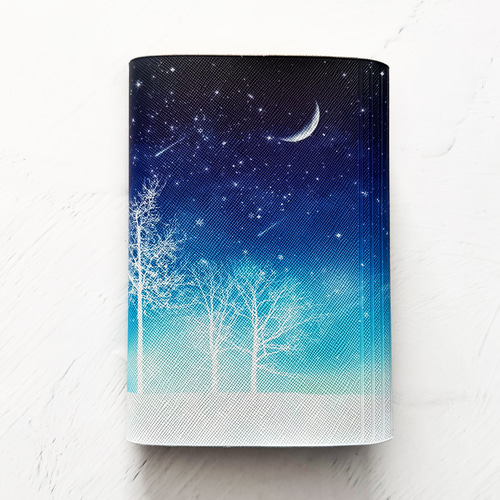 冬の星空・狼 ブックカバー・手帳カバー（A6）ほぼ日手帳カバー