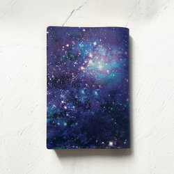 星星和星系的空間圖案書籍封面/筆記本封面（A6）Hobonichi Techo封面平裝書GALAXY 第2張的照片