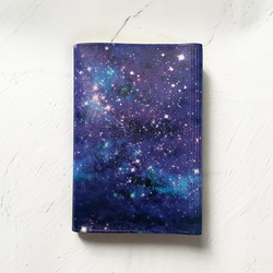 星と銀河の宇宙柄 ブックカバー・手帳カバー（A6）ほぼ日手帳カバー 文庫本 GALAXY 3枚目の画像