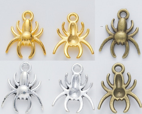 蜘蛛 2個 チャーム パーツ クモ ハロウィン メタルチャーム  