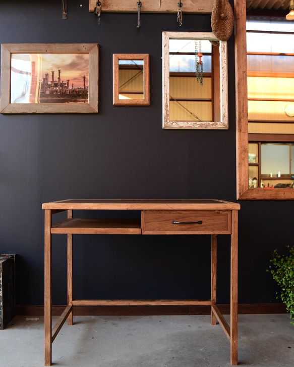 現代人のための文机　足るを知る家具　机　テーブル　デスク　書斎　学習机　文机 面材はラワン材 奥行 #板