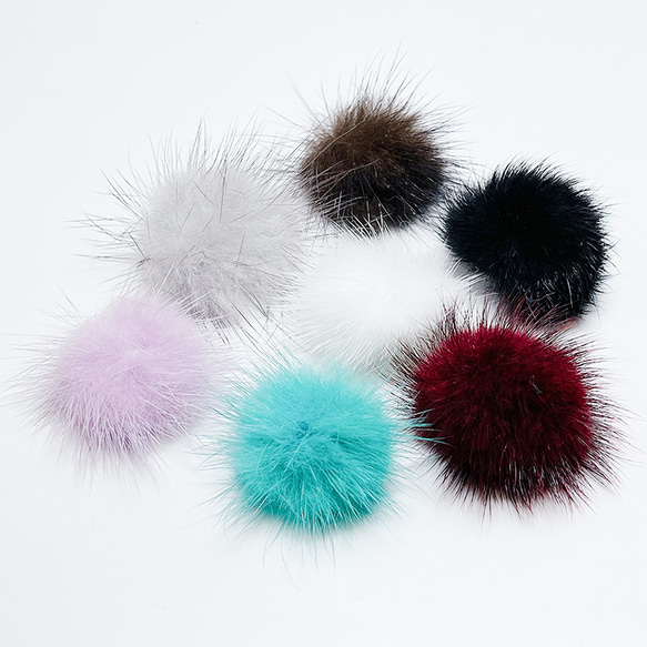 SALE【2個入り】ライトラベンダーカラーミンクファーMink Fur 30mm 5枚目の画像