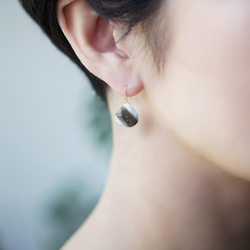 條紋藍色蛋白石栗色切割耳環 ~Maaret 第3張的照片