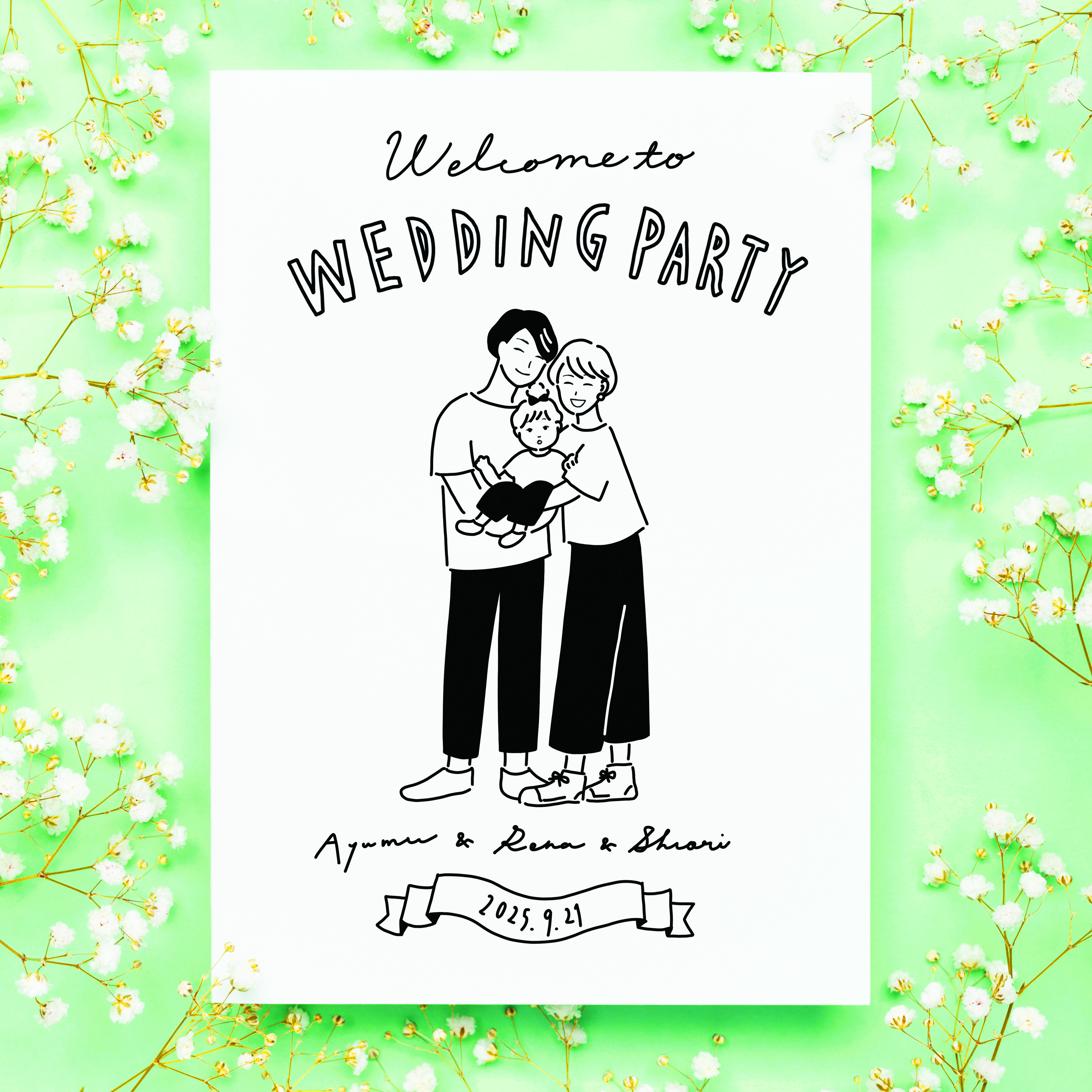 お洒落なウェルカムボード似顔絵❤️ お洒落なウェルカムボード似顔絵❤️