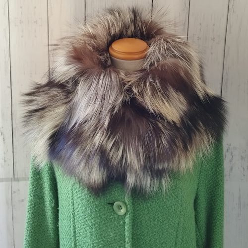 new antique fur ¶ シルバーフォックスファーnejiriゆったりヌード