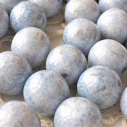 まんまるくすみブルー　チェコビーズCzech Glass Beads６個 6枚目の画像