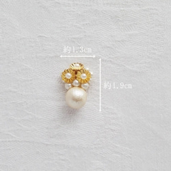 *fleuron-cotton pearl-*ピアスorイヤリング/真鍮×コットンパール 3枚目の画像