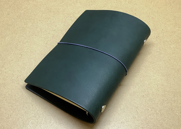 ミニ６穴システム手帳 本革カバー 色：ダークターコイズ/カバーのみ/M6M-EAG0016 2枚目の画像