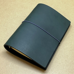 ミニ６穴システム手帳 本革カバー 色：ダークターコイズ/カバーのみ/M6M-EAG0016 1枚目の画像