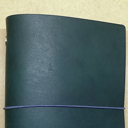 ミニ６穴システム手帳 本革カバー 色：ダークターコイズ/カバーのみ/M6M-EAG0016 3枚目の画像