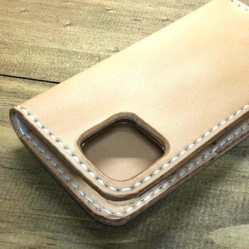 iPhone 17 series用 ヌメ革 ナチュラル 栃木レザー 手帳型