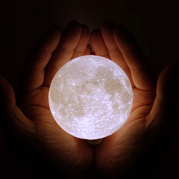 【1番人気!】3D Moon Light (3 colors)｜月ライト(小) - 愛と幸運の星 -【送料300円♪】 1枚目の画像