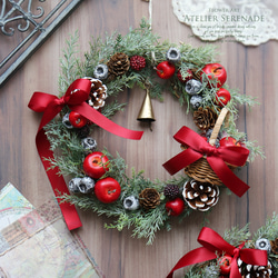 再販13】クリスマスリース 静かな森の三日月リース リース soerari