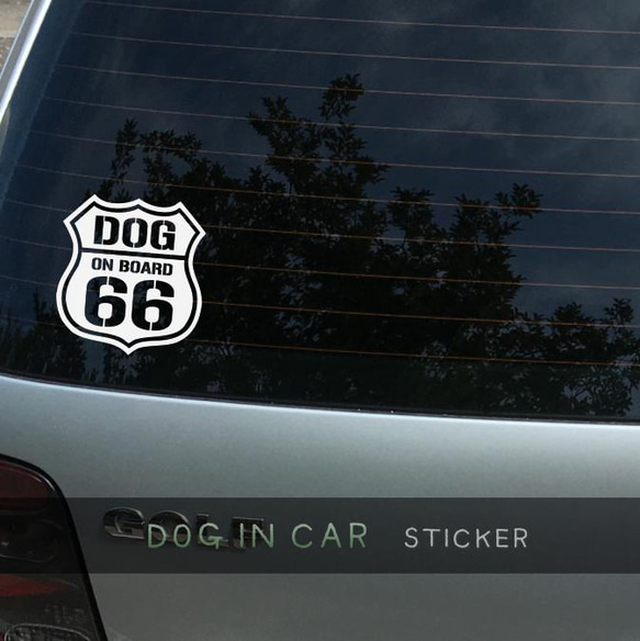 DOG IN CAR ステッカー ☆ ROUTE66 2枚目の画像