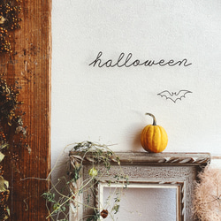 ハロウィン halloween (コウモリ別売)ワイヤーレタリング (虫ピン付属)ワイヤーアート デコレーション 壁飾り 1枚目の画像