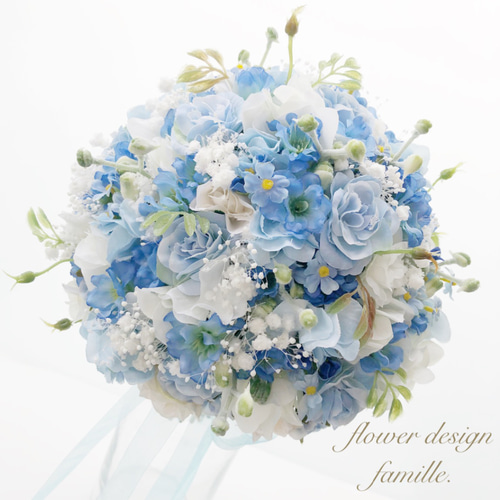 21tonです　ウェディングブーケとブートニアのセット♡サムシングブルー♡ 091_01a.jpg
