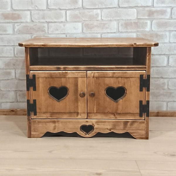 カントリーミニテレビボード 幅60 ハートのくりぬき扉 / RTE-16
