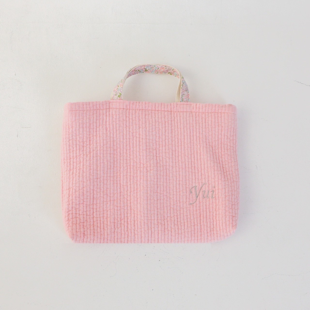 ✼名入れ刺繍✼ヌビキルト ベビーピンク＆リバティ レッスン