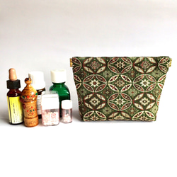 エッセンス&レメディー用安心ポーチ Sサイズ  西陣織 正絹  男女兼用 電磁波シールドポーチ 2枚目の画像