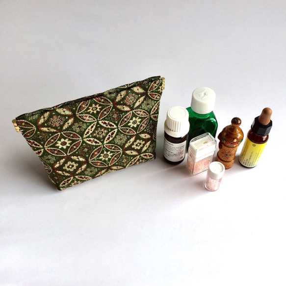 エッセンス&レメディー用安心ポーチ Sサイズ  西陣織 正絹  男女兼用 電磁波シールドポーチ 3枚目の画像