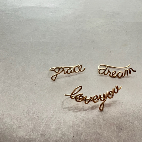 Tiny letter clip & pierce】好きな筆記体で作る⭐︎2wayクリップ