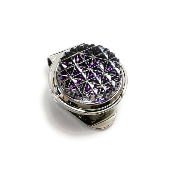 東京切子ゴルフマーカー　麻乃葉　紫 