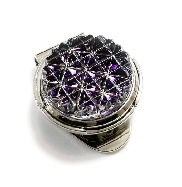 東京切子ゴルフマーカー　麻乃葉　紫 