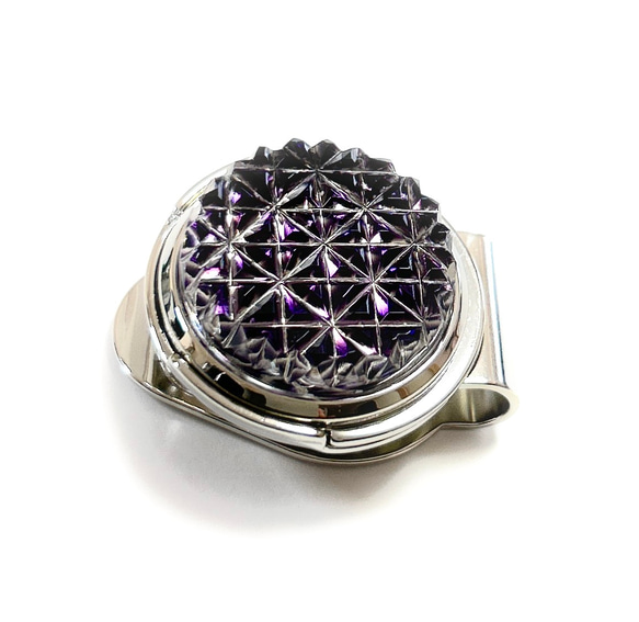 東京切子ゴルフマーカー　麻乃葉　紫 