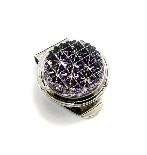 東京切子ゴルフマーカー　麻乃葉　紫 