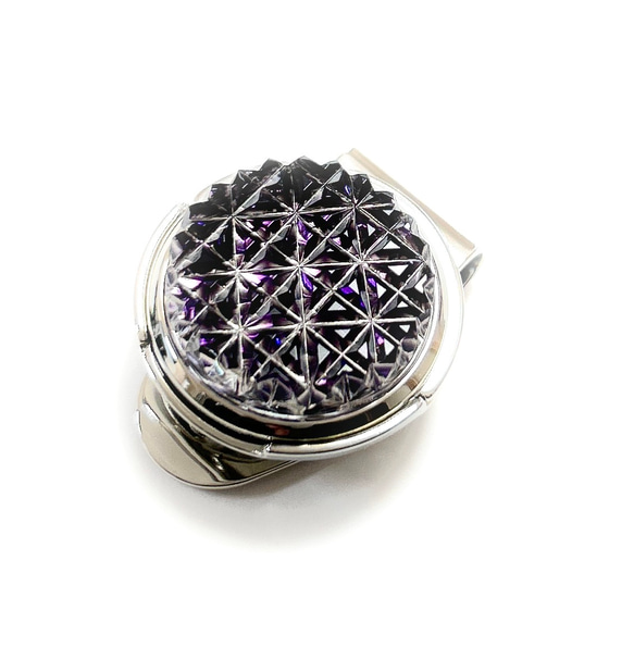 東京切子ゴルフマーカー　麻乃葉　紫 