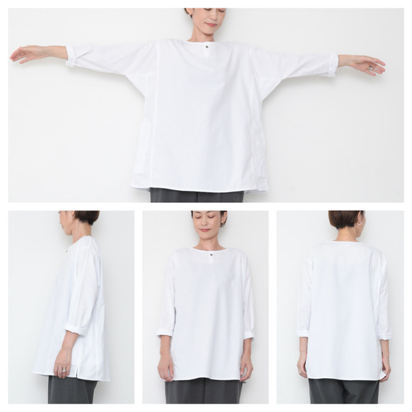 Gender-free tops / white 13枚目の画像