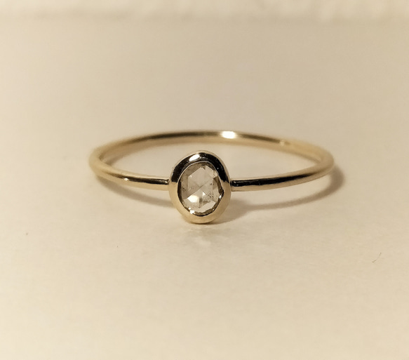 ◆一点物◆ ローズカット ダイヤモンド・gold ring・K10YG・ 2枚目の画像