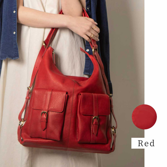 【限時10折優惠】雙肩包，天然皮革，A4尺寸，兩用包，植鞣革，駝色，HAB008 第9張的照片