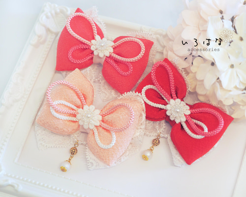 リボン　ヘアゴム♡fleur ribbon♡レース♡花柄♡ピンク♡ハンドメイド 5aa2ed9290e81f6f45c61ac3a6df64