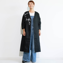 ハンドメイド 綿絣型染め刺し子大島 リバーシブルコート コート ハンドメイド 綿絣型染め刺し子大島 リバーシブルコート コート