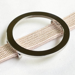 日本製 帯留め金具(三分紐用) リング30x24 シルバー/真鍮製 4枚目の画像