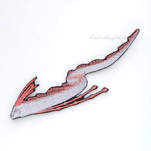 【26】深海魚！リュウグウノツカイお名前ワッペン　アイロン リュウグウノツカイ 刺繍ワッペン ワッペン・アップリケ Embroidery福
