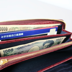 《一番人気！選べる7色》ラウンドファスナー・長財布☆彡大容量・カード12枚収納・クロコダイル型押しレザー・くすみカラー 9枚目の画像